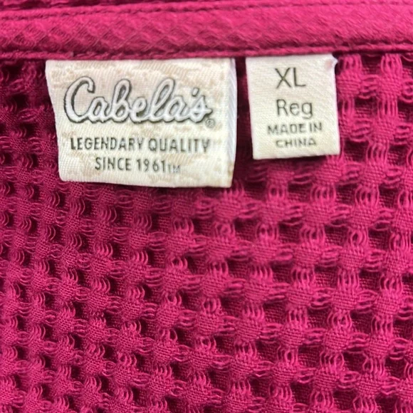 Super retro Cabela’s waffle knit 100% cotton jacket. Size XL. Excellence - Picture 4 of 7
